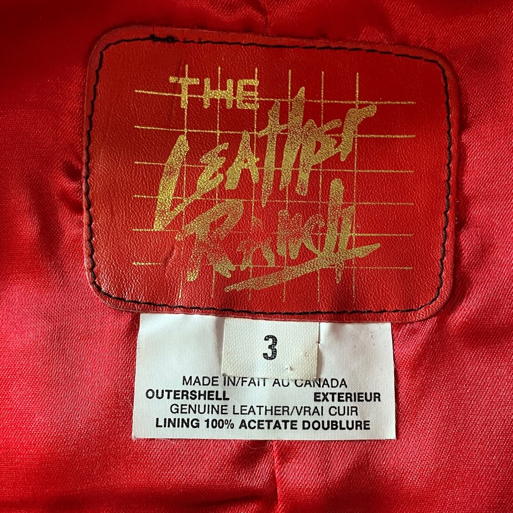 Vintage The Leather Ranch Red Genuine Leather Jacket, Size 3 - Picture 14 of 17